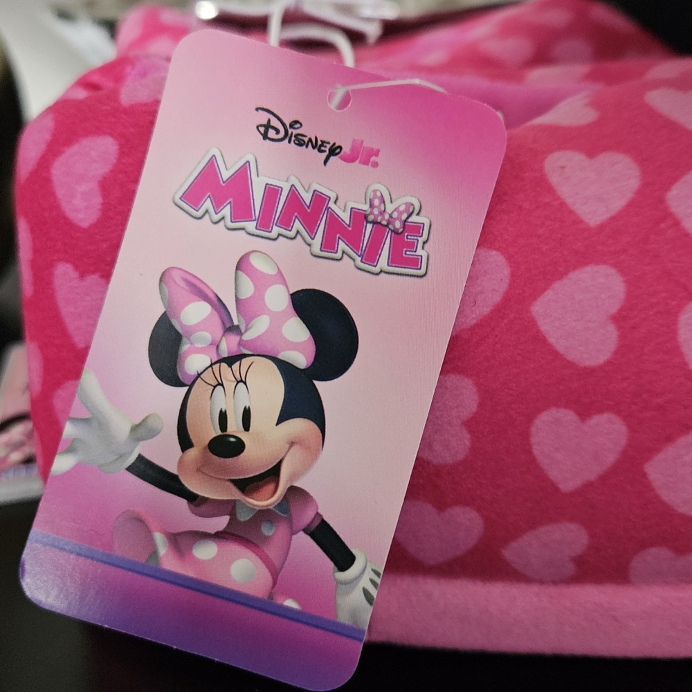 Disney Minnie Mouse Polka Dot Pink Slippers, NWT - Kids 7/8, Girls - Picture 3 of 5